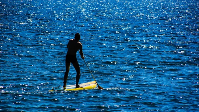 Enjoy paddle surfing 