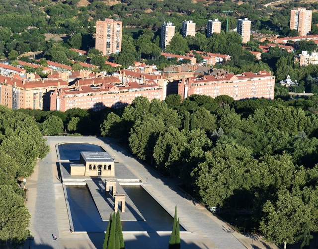  Aerial view of the Temple of Debod 