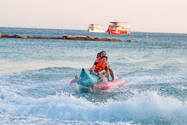 Disfrutando del banana boat