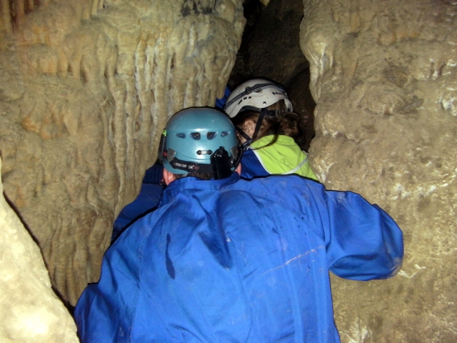 Exploring the cave 