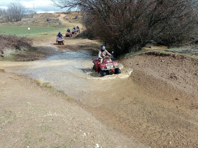  Crossing the river on a quad 