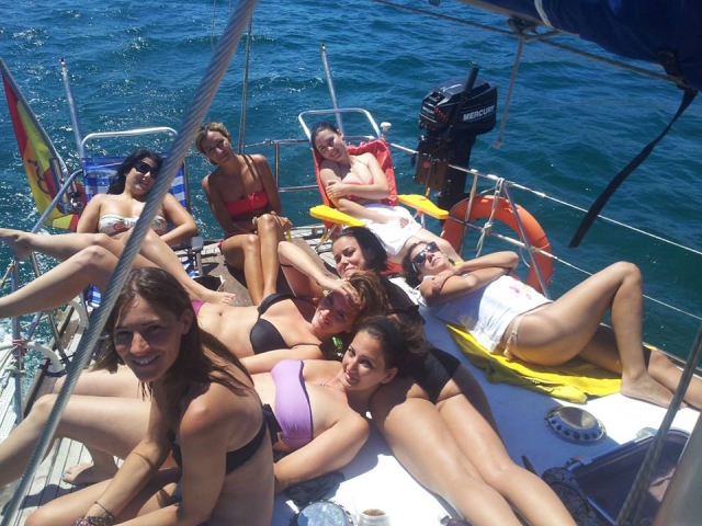 Descansando en la cubierta