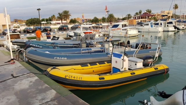 Die Boote vor der Aktivität 