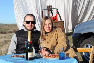 Montgolfière en couple avec Moët et pique-nique à Guadarrama 1h
