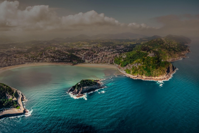  Blick auf San Sebastián vom Helikopterflug 