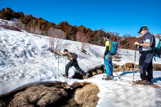 Ruta en raquetas de nieve al sol