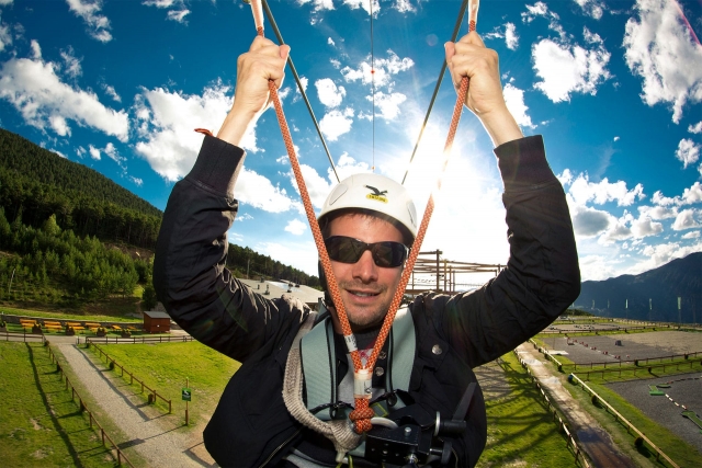  On the zip line 