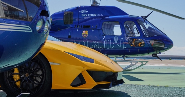 Route for 2 Lamborghini+helicopter Barcelona, 30'