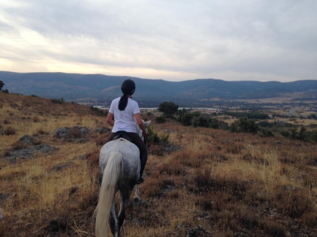Disfrutando de las vistas en el caballo