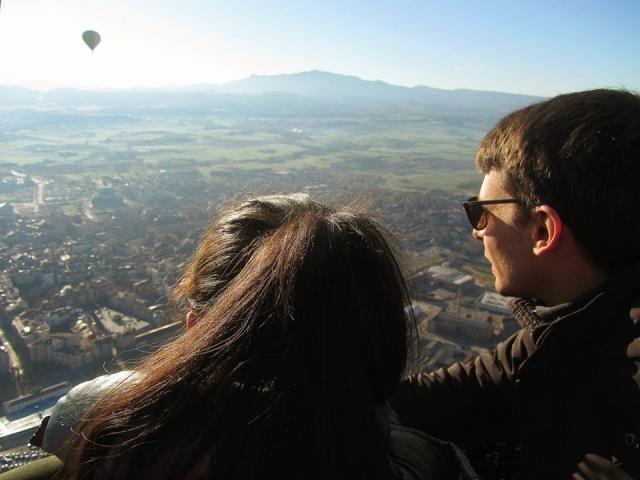 Couple on board the balloon 