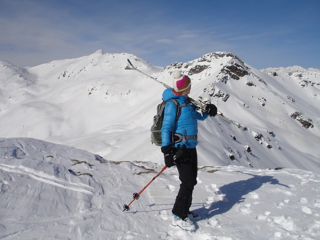  Skier looking back