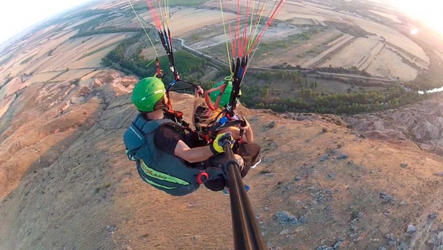 Panoramic image paragliding flight Madrid 