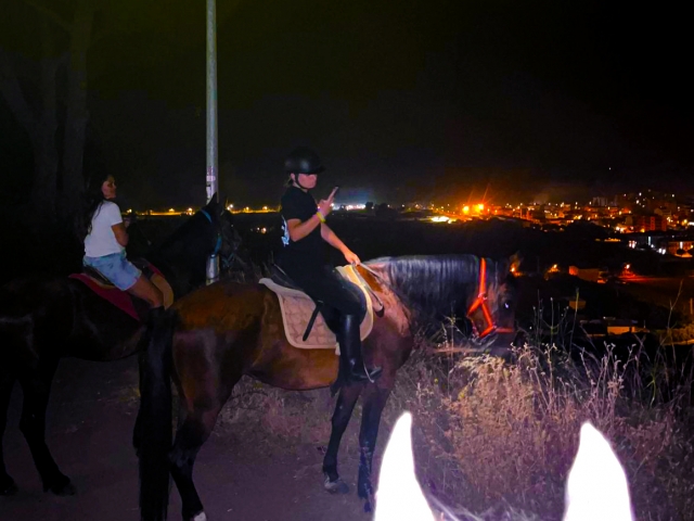  Horseback riding at night 