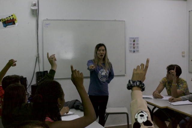 Durante una de las clases