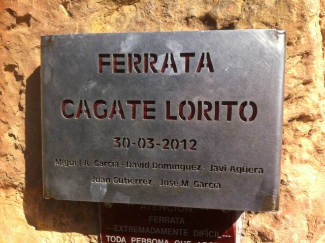 Affiche pour la ferrata de Cagate Lorito 