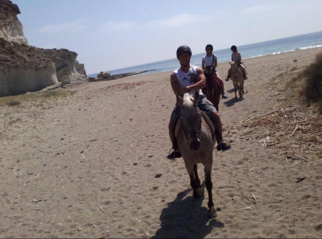  Returning from the beach on horseback