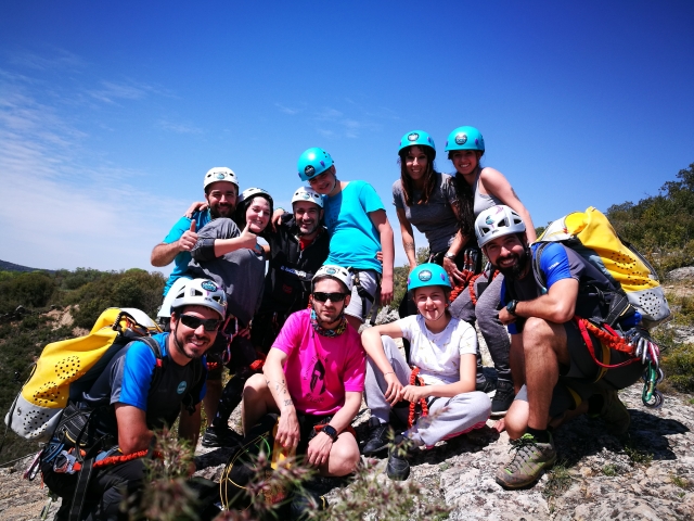 Grupo en la ferrata