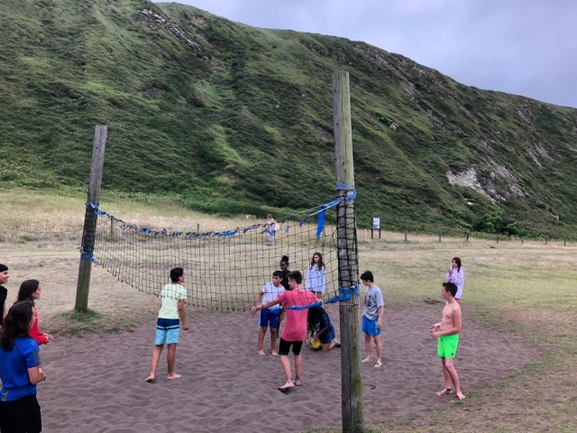  Playing volleyball 