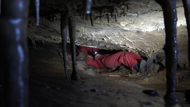  Crawling through the cave 