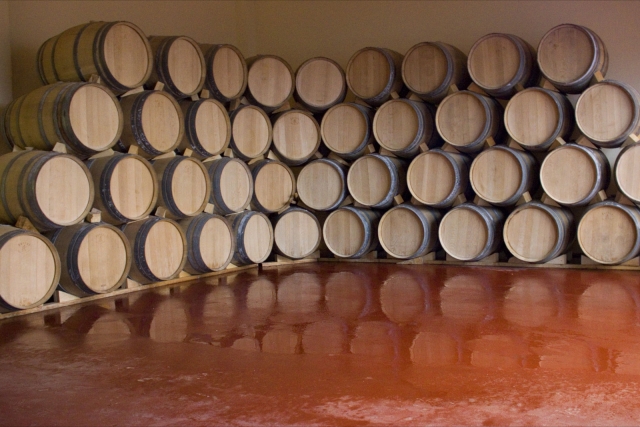 Barricas en las bodegas Albacete