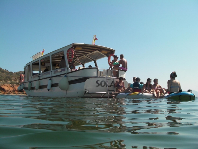  Anchored with the boat 