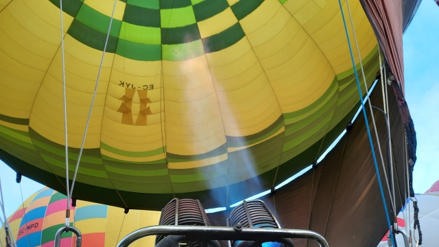  Queimadores inflando o balão de ar quente 