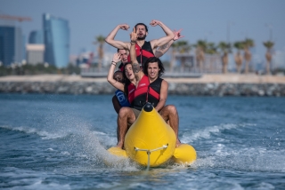 Séance de bouée banane au Port d'Aiguadolç, 15min