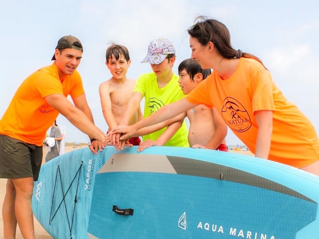  Lors d'un cours de paddle surf à Denia 