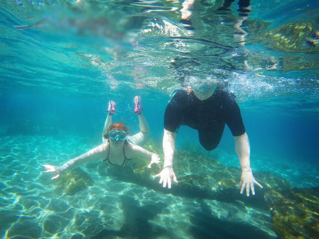 Immersed in Mediterranean waters 