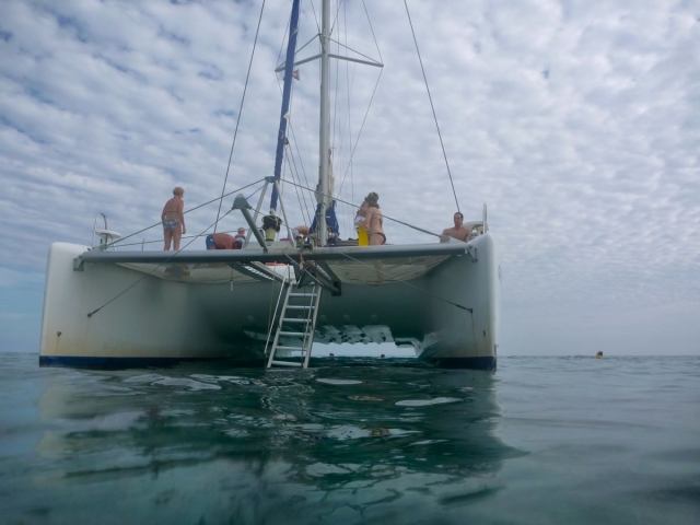  À bord de notre catamaran 