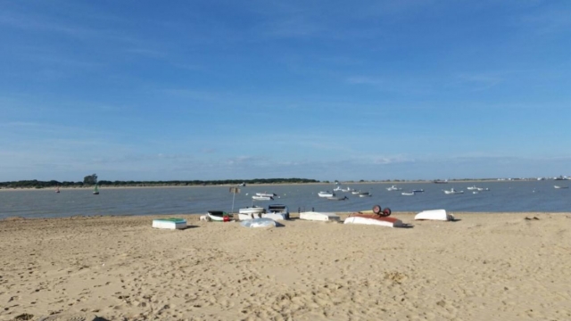 Una de las plácidas playas de Sanlucar