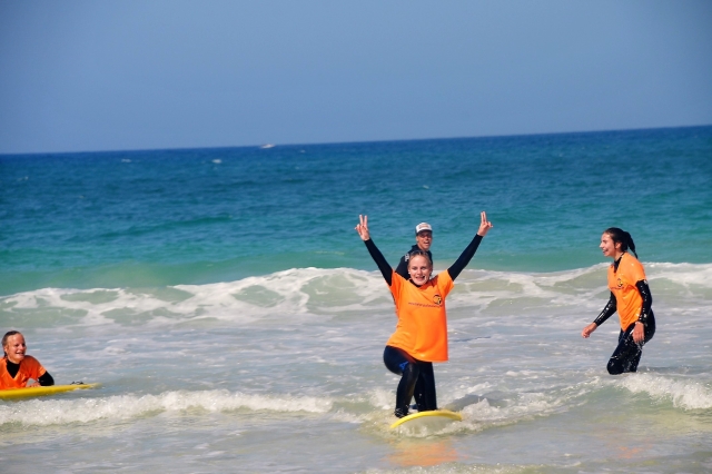  Practicing surfing in Fuerteventura 