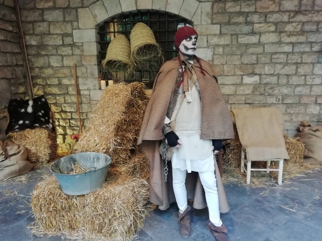  In a medieval courtyard 