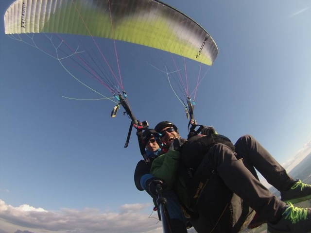 paragliding in the countryside 