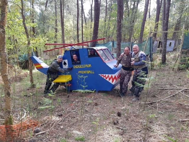 En el helicóptero