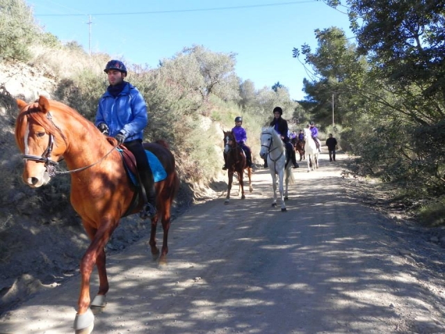 Ruta a caballo en grupo