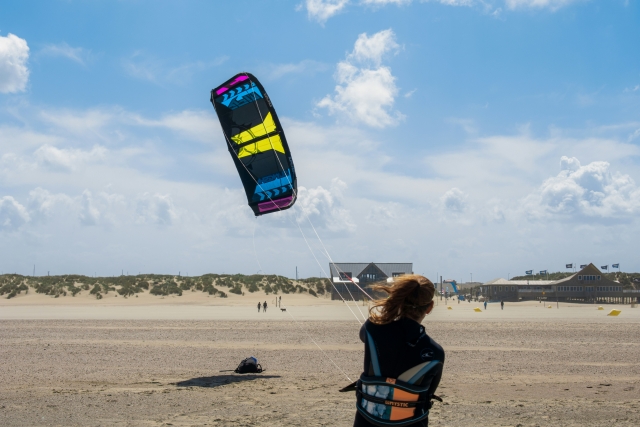 Aprendiendo a volar el kile en Castelldefels