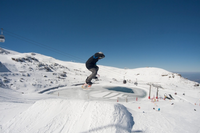 Practicando snow en Granada