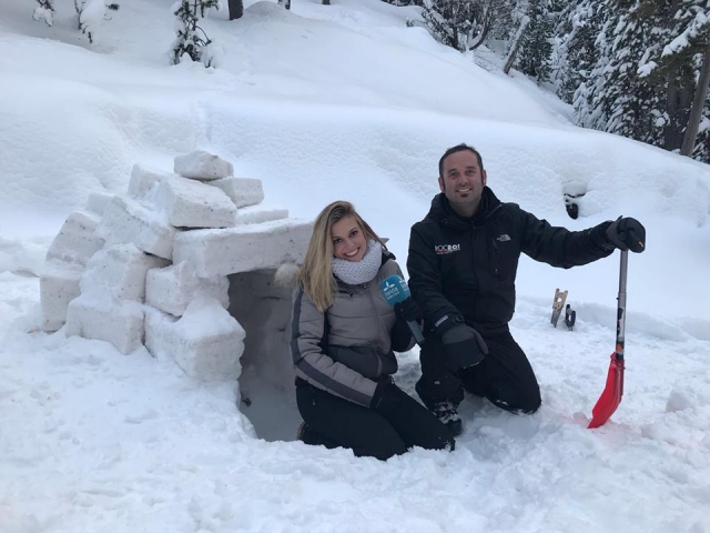 Mit bereits vorbereitetem Iglu 