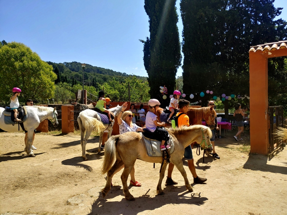 Paseo en poni en familia por Santa Susanna