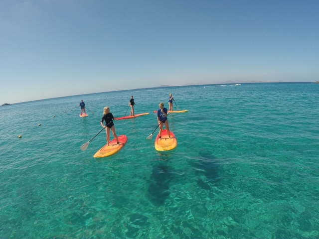 Probando el paddle surf