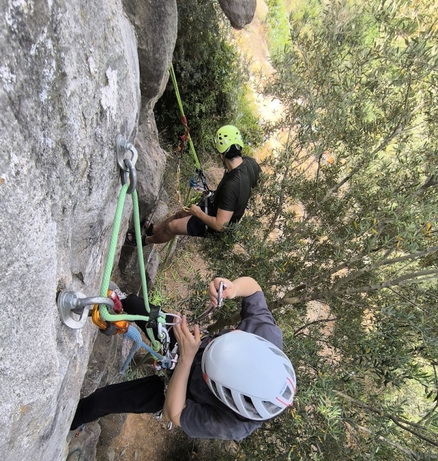  boy on the rock