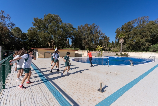  Doing activities in the pool 