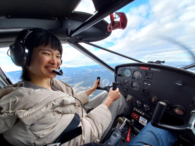Pilotando la avioneta