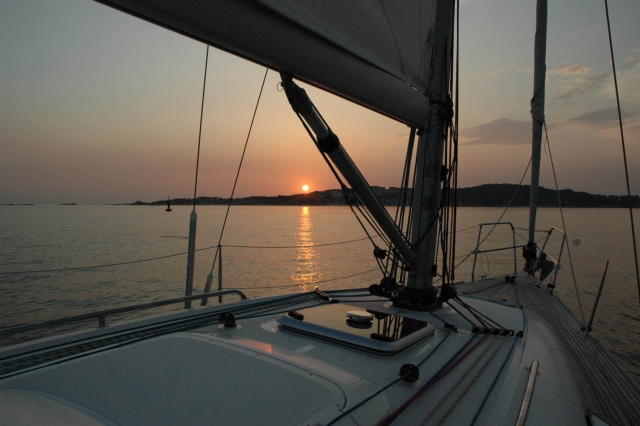  Sonnenuntergang auf dem Boot