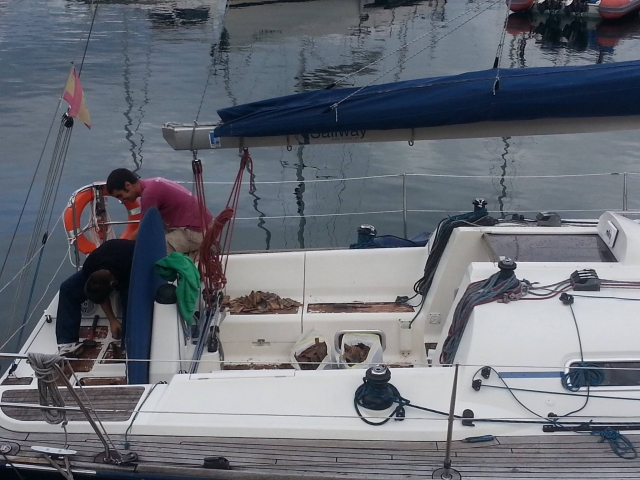 On board the boat 