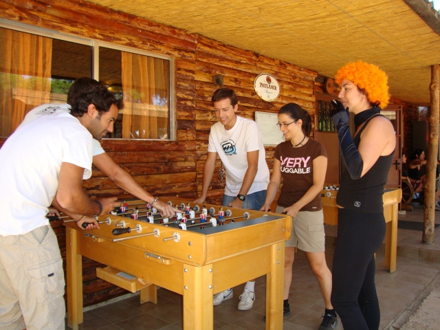  Playing table football