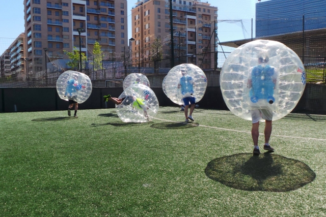 Todos preparados con sus burbujas