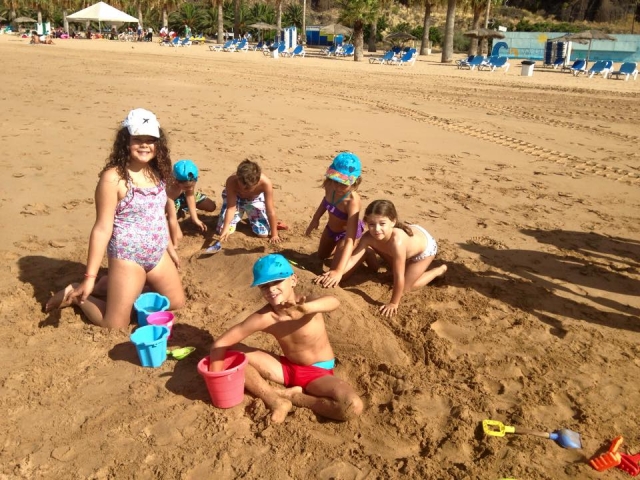 En la playa