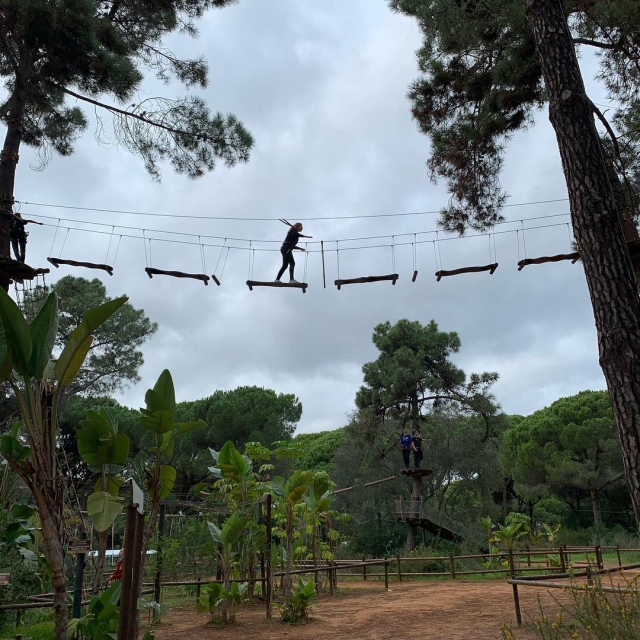  Crossing the wooden bridge of one of the Marbella circuits